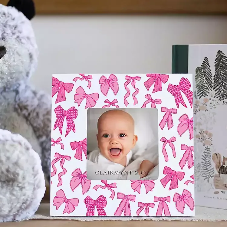 Discount Pink Preppy Bows Picture Frame Picture Frames