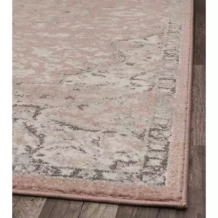Kirklands Home Area Rugs|Pink Rose Medallion Area Rug, 5x7