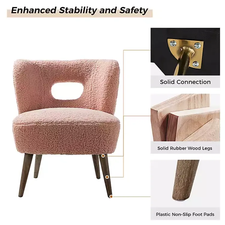 Kirklands Home Accent Chairs|Sherpa Barrel Accent Chair Pink