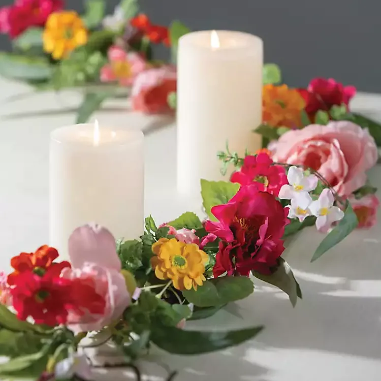 Outlet Pink Spring Floral Garland Arrangements & Greenery