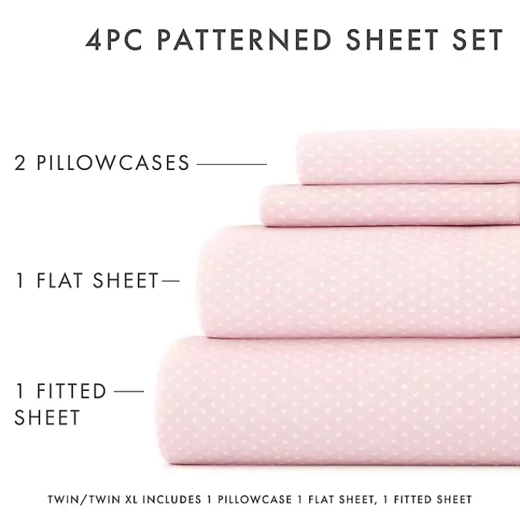 Kirklands Home Bed Sheets|Tiny Hearts 3-pc. Twin Sheet Set Pink