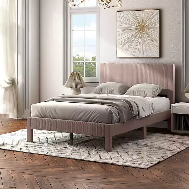 Kirklands Home Beds & Headboards|Upholstered Dalia Queen Platform Bed Pink