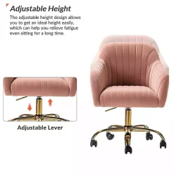 Kirklands Home Office Furniture|Velvet Swivel Jacyln Office Chair Pink