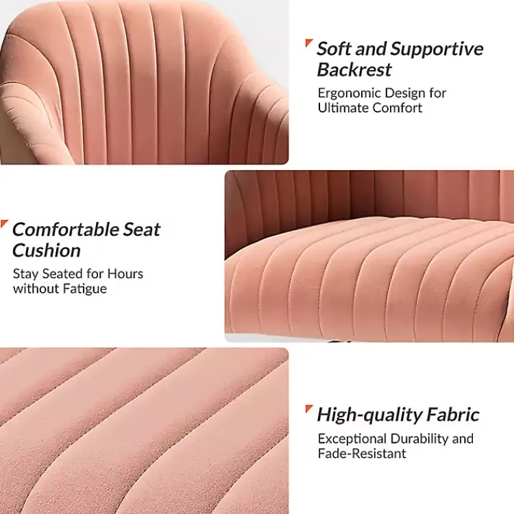 Kirklands Home Office Furniture|Velvet Swivel Jacyln Office Chair Pink