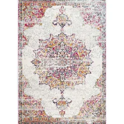 Kirklands Home Area Rugs|Pink Vintage Medallion Area Rug, 10x14