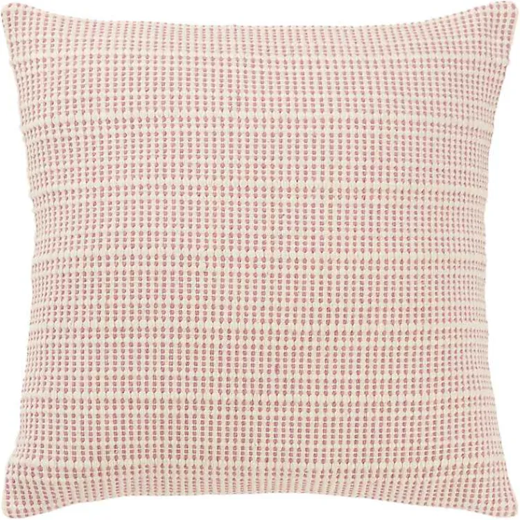 Sale Pink Woven Throw Pillow Pillows