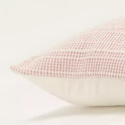 Sale Pink Woven Throw Pillow Pillows