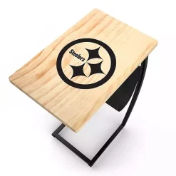 Kirklands Home Accent & End Tables|Pittsburgh Steelers Wood C-Table Tan