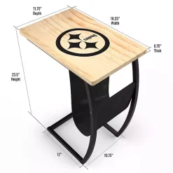 Kirklands Home Accent & End Tables|Pittsburgh Steelers Wood C-Table Tan