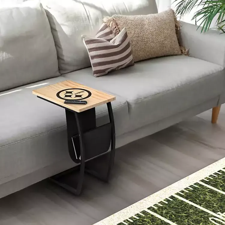Kirklands Home Accent & End Tables|Pittsburgh Steelers Wood C-Table Tan