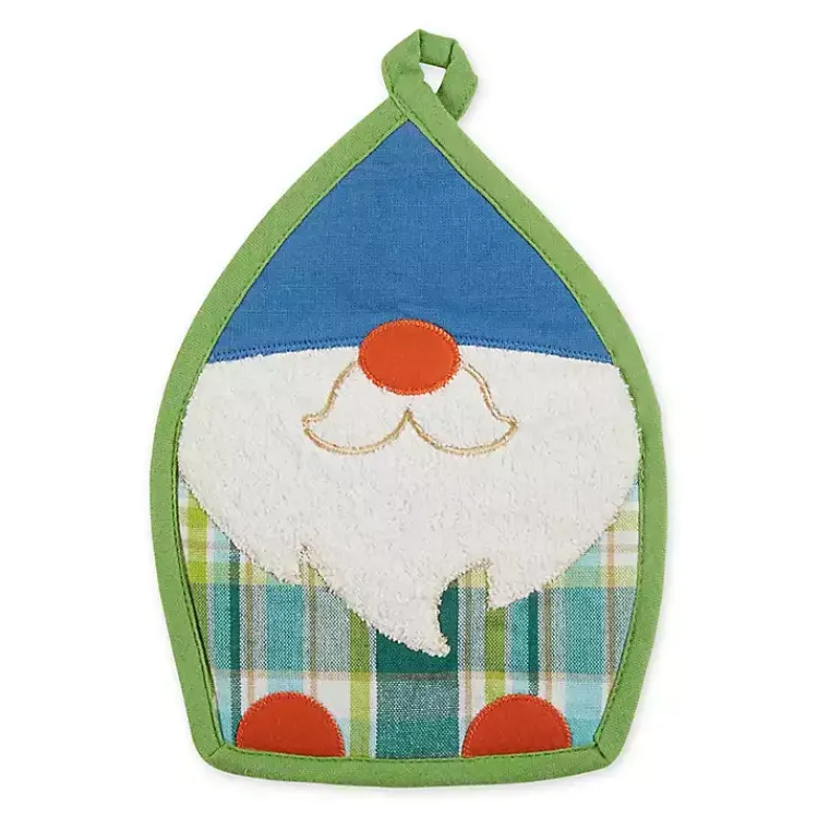 Kirklands Home Kitchen Accessories|Plaid Garden Gnome 3-pc. Towel and Pot Holder Set