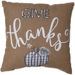 Hot Plaid Give Thanks Pillow Fall