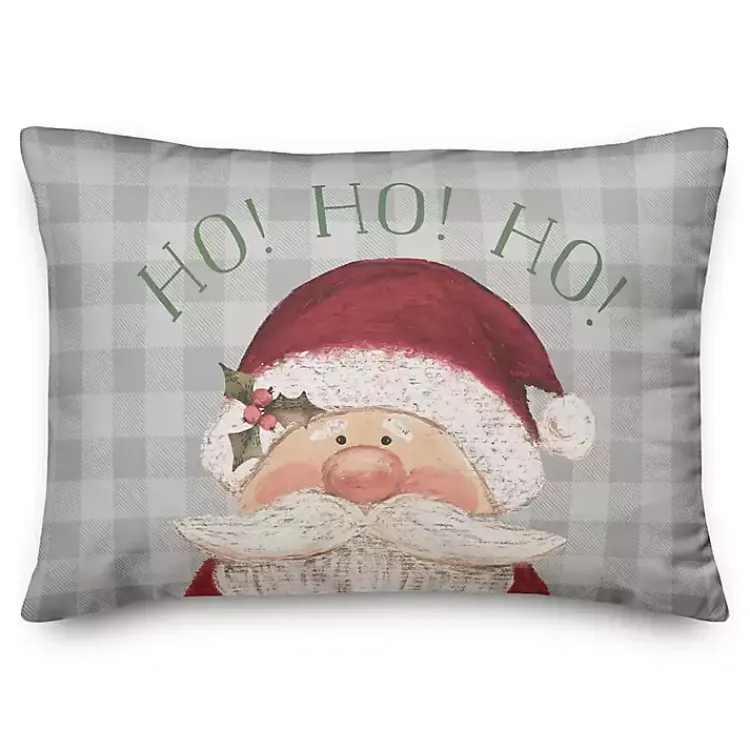 New Plaid Ho Ho Ho Santa Claus Pillow Christmas Pillows