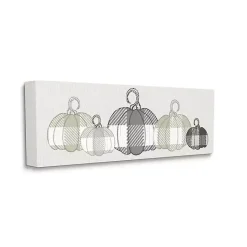Outlet Plaid Patterned Pumpkins Canvas Art Print Fall
