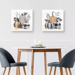 Clearance Plaid Pumpkins Canvas Art Prints, Set of 2 Fall