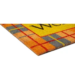 Kirklands Home Doormats|Plaid Welcome Fall Coir Doormat