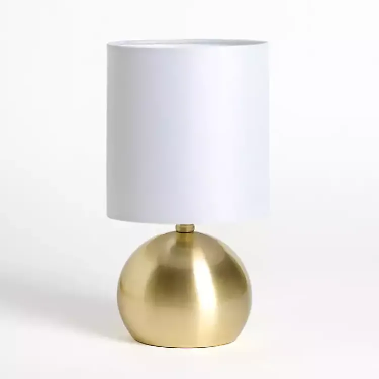 Kirklands Home Table Lamps|Plated Brass Metal Round Table Lamp Gold