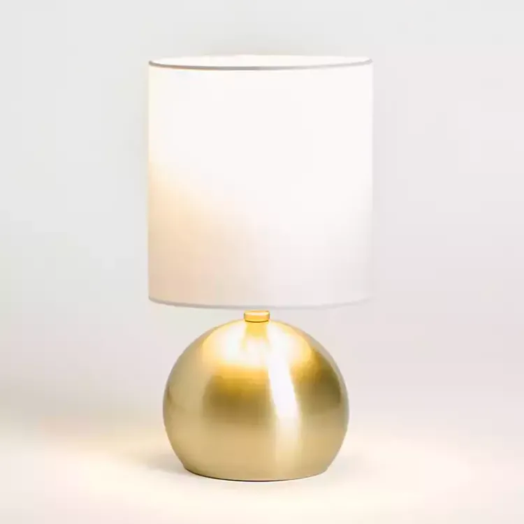 Kirklands Home Table Lamps|Plated Brass Metal Round Table Lamp Gold