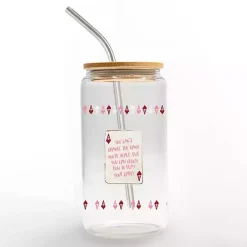 Kirklands Home Glassware & Drinkware|Play Your Cards Glass Tumber Pink