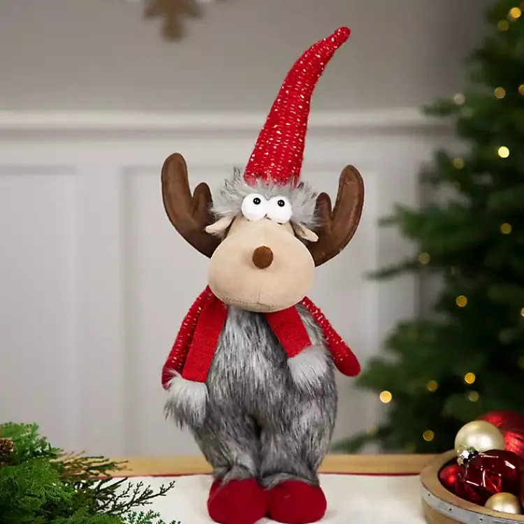 Sale Plush Standing Moose Decoration Christmas Decorations