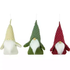 Discount Plush Striped Hat Gnomes, Set of 3 Christmas Decorations