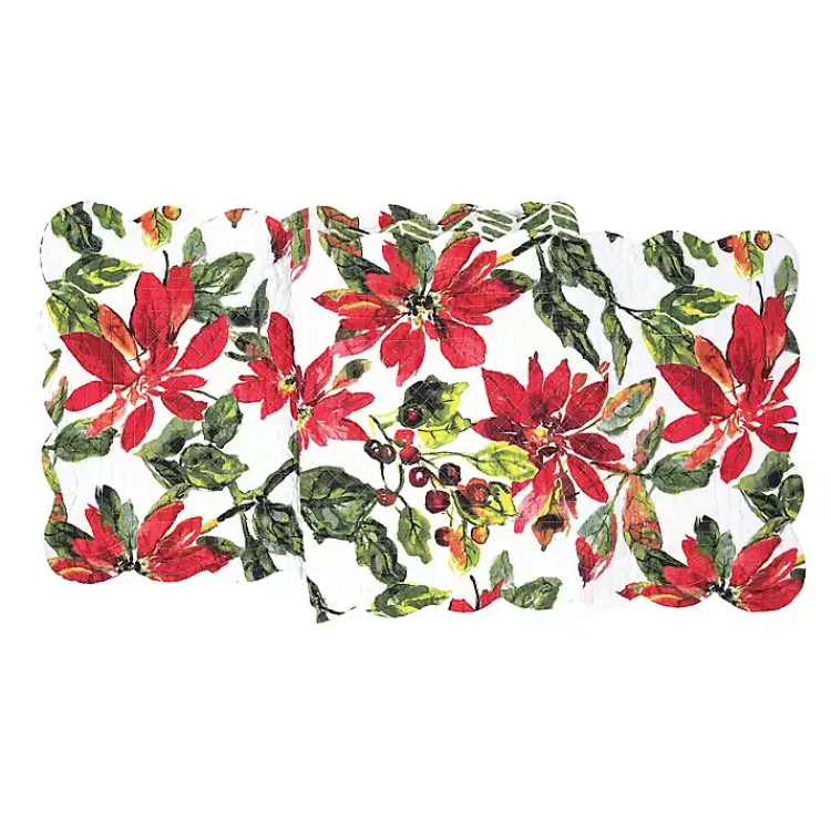 Best Poinsettia and Berry Reversible Table Runner Christmas Dining & Entertaining