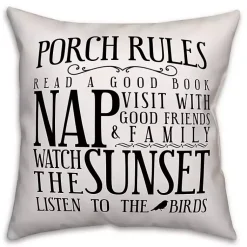 Kirklands Home Outdoor Cushions & Pillows|Porch Rules Outdoor Pillow