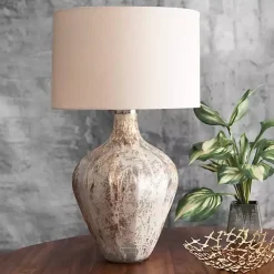 Kirklands Home Table Lamps|Porcini Mottled Glass Table Lamp Tan