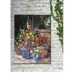 Kirklands Home Outdoor Wall Decor|Potted Flowers Outdoor Canvas Art Print Multi