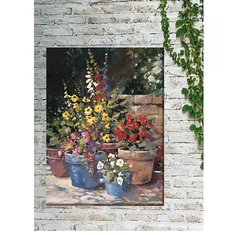 Kirklands Home Outdoor Wall Decor|Potted Flowers Outdoor Canvas Art Print Multi
