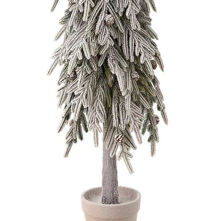 New Potted Soft Touch Snowy Norfolk Pine Tree, 48 in. Christmas Arrangements & Garland
