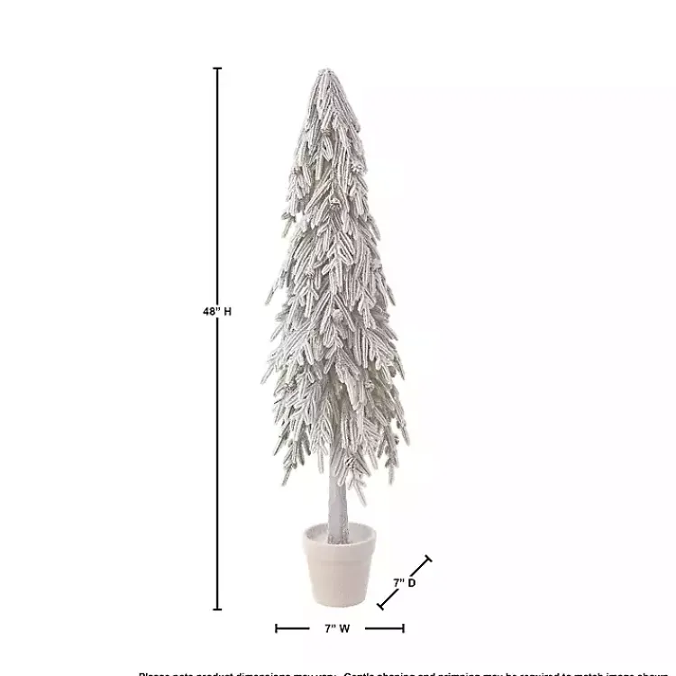 New Potted Soft Touch Snowy Norfolk Pine Tree, 48 in. Christmas Arrangements & Garland