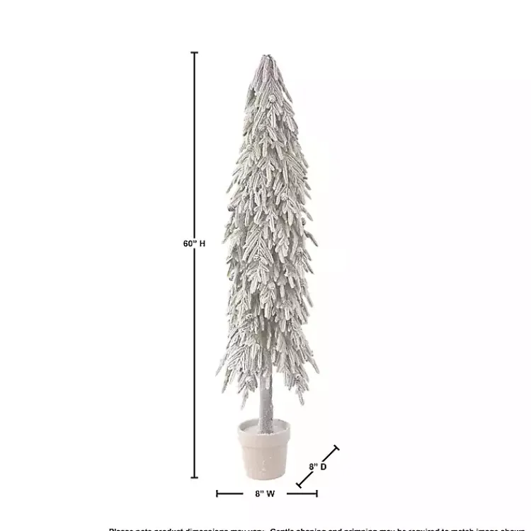 Hot Potted Soft Touch Snowy Norfolk Pine Tree, 60 in. Christmas Arrangements & Garland