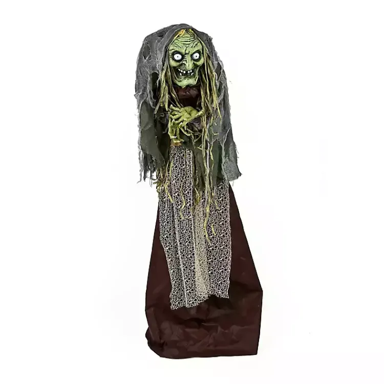 Sale Pre-Lit Animated Shrouded Witch Outdoor Decoration Halloween