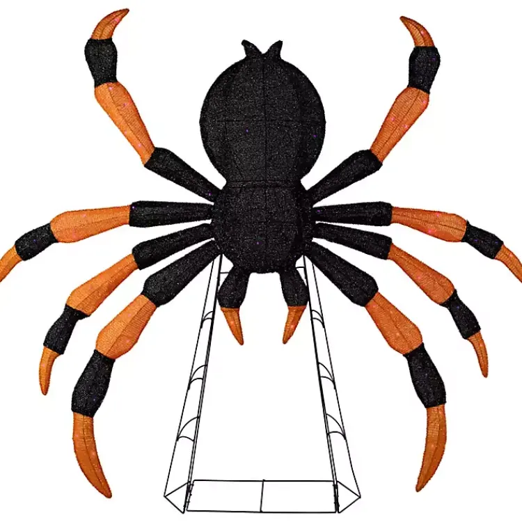 Best Pre-Lit Black and Orange Outdoor Spider Decoration Halloween
