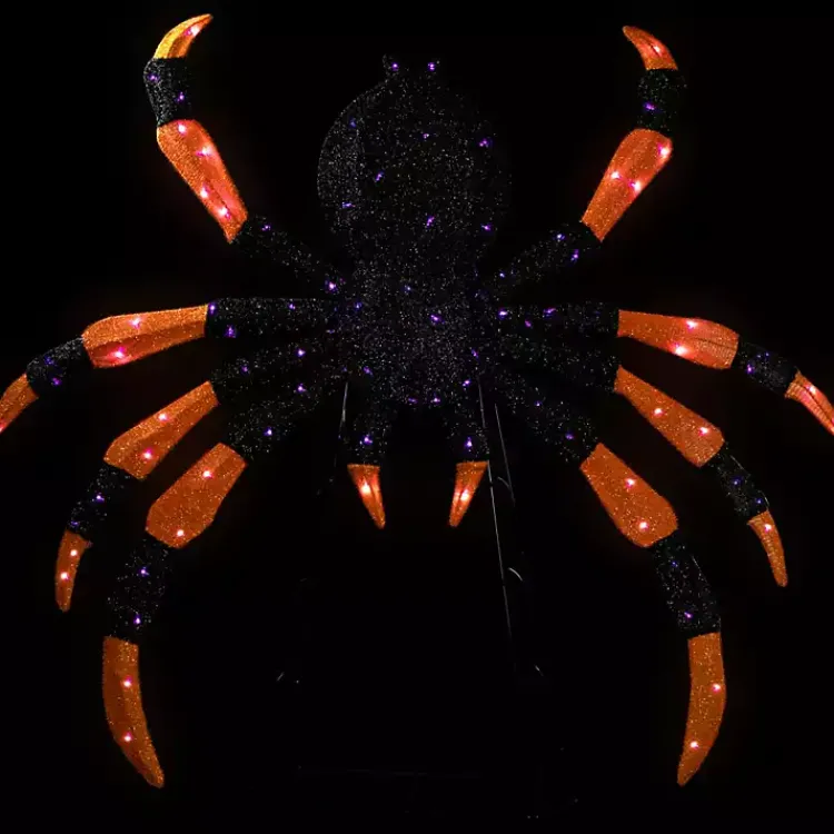 Best Pre-Lit Black and Orange Outdoor Spider Decoration Halloween