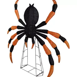 Best Pre-Lit Black and Orange Outdoor Spider Decoration Halloween