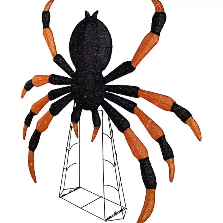 Best Pre-Lit Black and Orange Outdoor Spider Decoration Halloween