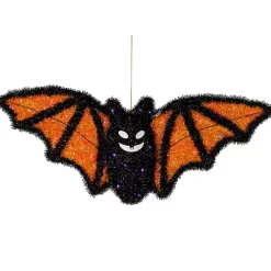 Best Pre-Lit Black and Orange Outdoor Bat Decoration Halloween