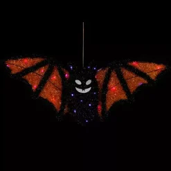 Best Pre-Lit Black and Orange Outdoor Bat Decoration Halloween