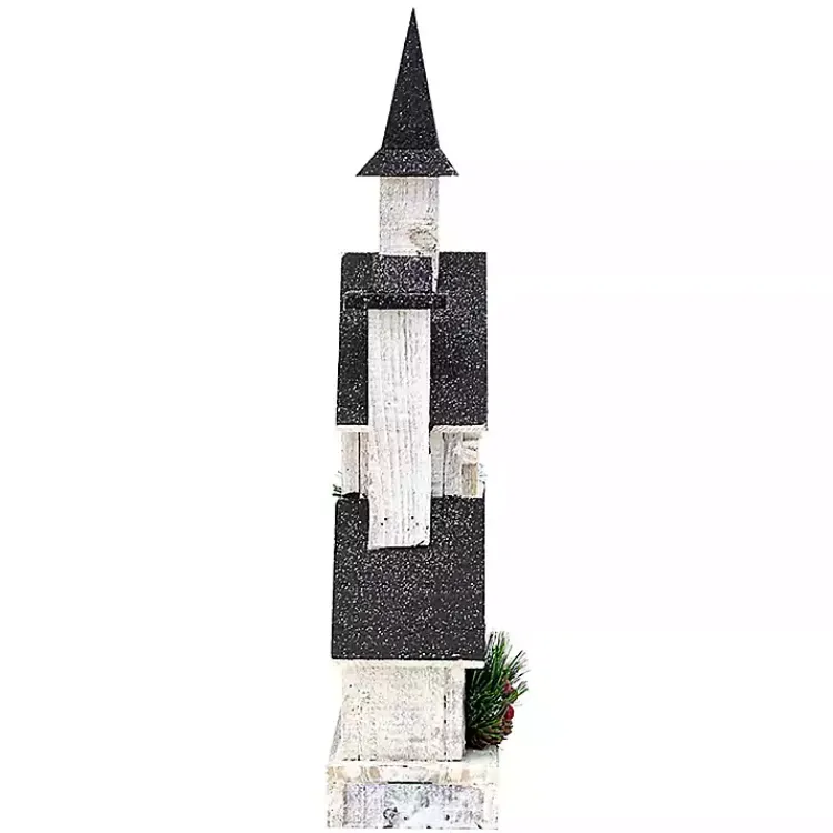 Best Pre-Lit Black and White Steepled Church Statue Christmas Decorations