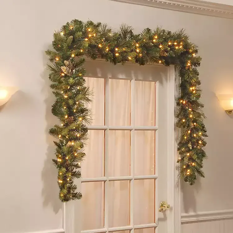 Hot Pre-Lit Carolina Pine Christmas Garland, 9 ft. Christmas Arrangements & Garland
