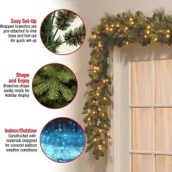 Hot Pre-Lit Carolina Pine Christmas Garland, 9 ft. Christmas Arrangements & Garland