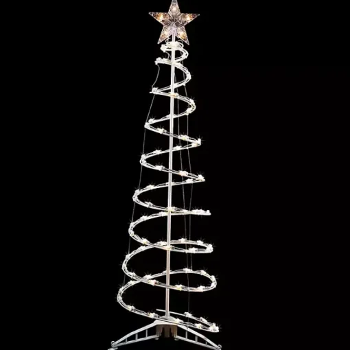 Clearance Pre-Lit Clear White Spiral Tree, 4 ft. Outdoor Christmas Decorations