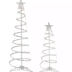 Best Pre-Lit Clear Spiral Trees, Set of 2 Outdoor Christmas Decorations
