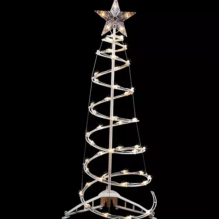 Clearance Pre-Lit Clear Spiral Tree, 3 ft. Outdoor Christmas Decorations