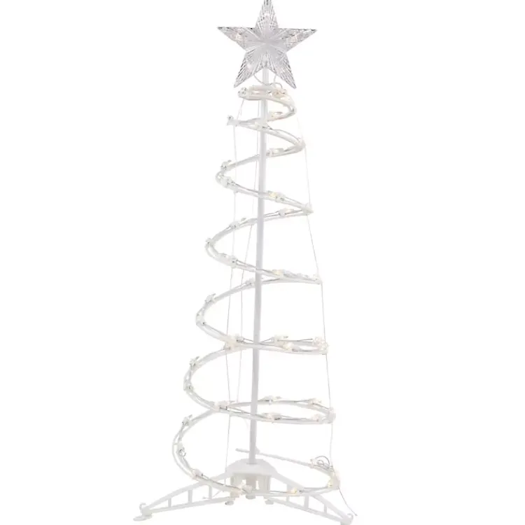 Clearance Pre-Lit Clear Spiral Tree, 3 ft. Outdoor Christmas Decorations