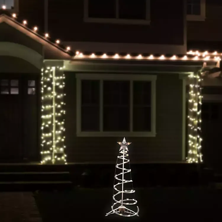 Clearance Pre-Lit Clear Spiral Tree, 3 ft. Outdoor Christmas Decorations