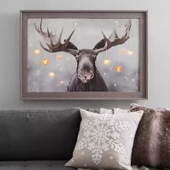 Sale Pre-Lit Elmer the Moose Framed Canvas Art Print Christmas Art & Wall Decor