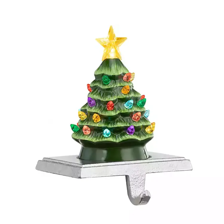 Sale Pre-Lit Evergreen Christmas Stocking Hanger Christmas Stockings & Stocking Holders